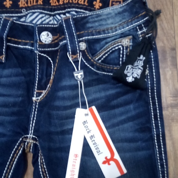 Rock Revival Women's 26 Straight Blair Embellished Faux Leather NWT - Picture 5 of 12